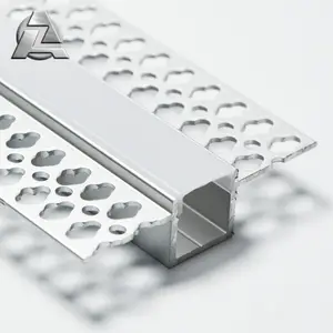 Anodized light linear channel aluminum tile trim recessed profile for led strip