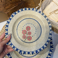 Assiette de dîner en céramique à motif tomate, peinte à la main, style baroque italien, mosaïque, relief robuste, 8-10 pouces