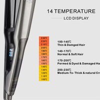 Lisseur professionnel en céramique tourmaline à vapeur et huile, fer à lisser électrique LED en aluminium pour usage domestique