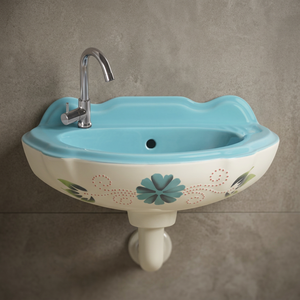 Gold Line White Rectangular Ceramic Wall Hung Wash Basin Two Piece Bathroom Hand Wash Sink for Hotel Projects - Product Image 2