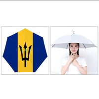 Chapeau parapluie personnalisé avec drapeau national de la Guadeloupe, revêtement intérieur argenté, parapluie de tête en tissu Oxford pour événements festifs et travaux en extérieur