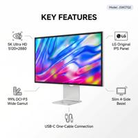 Monitor Profesional OEM 27 Inci 5K dengan Bodi Logam Aluminium CNC, Layar UHD, dan Warna Akurat
