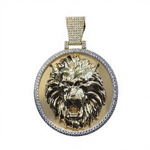 High Demand Custom Made Hip Hop Round Brilliant Cut Moissanite <b>Pendant</b> VVS <b>Silver</b> Plated Jewelry Necklace <b>Men</b> Party - Product Image 1