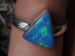Australian Multi Fire <b>Opal</b> Bezel Setting Gemstone <b>Rings</b> 925 Sterling <b>Silver</b> Men's <b>Opal</b> Doublets 9.5US Size Handmade Classic - Product Image 3