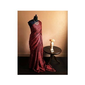 Meilleure qualité Pure main bloc imprimé Desi Tussar soie Saree indien pakistanais mariages Festivals fête porter unisexe en vrac - Product Image 1