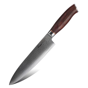 Cuchillo de Chef Japonés Nuevo 2025 de Acero Inoxidable Damasco para Cocina, Dureza <span class=keywords><strong>Rockwell</strong></span> 60, Mango de Madera Natural Ecológico, 8-9.9 pulgadas - Product Image 1
