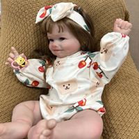 Poupée Reborn Yeezwood 60 cm (24 pouces) en silicone intégral, réaliste avec cheveux faits à la main, poupée Reborn en silicone souple pour fille