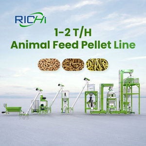 Linea di Pellettatura <span class=keywords><strong>RICHI</strong></span> da 1 - 2 Tonnellate all'Ora Mulino per Mangimi per Bestiame Animali e Pollame Pelletizzatrice per la Produzione di Mangime per Polli - Product Image 1