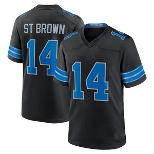   Maillots de football cousus : 26 Gibbs, 97 Hutchinson, 16 <span class=keywords><strong>Goff</strong></span>, 14 St. Brown, 20 Sanders, 58 Sewell, 5 Montgomery - Product Image 4