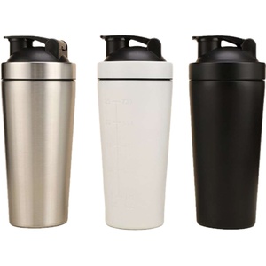 Customizable Logo 304 Stainless Steel Insulated Water <b>Bottle</b> Vacuum Metal Protein <b>Shaker</b> Cup for Camping with Printed Brand Name - Product Image 1