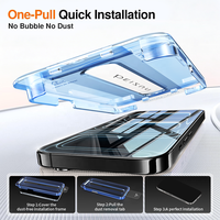 Protection d'écran en verre trempé anti-espion 28 degrés 0,33 mm avec alignement automatique et boîte de dépoussiérage pour iPhone 17 16 15 14 13 12 Pro Max