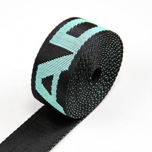 สายรัดกระเป๋าเป้ PP Webbing Tape ทำจากโพลีโพรพิลีน 100%  ลายโลโก้แบบ Jacquard ขนาด 25 มม. สีดำ หนา 2 มม. - Product Image 6