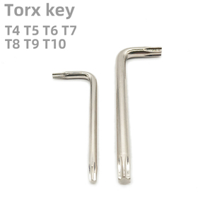 Mini <span class=keywords><strong>clé</strong></span> <span class=keywords><strong>Torx</strong></span> de précision en L, tailles T4 <span class=keywords><strong>T5</strong></span> T6 T7 T8 T9 T10, nickelée, pour vis de sécurité et tournevis - Product Image 1