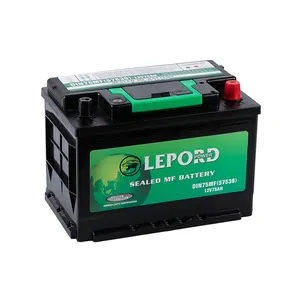 Oem Japan Korea Dubai Malaysia Spain Hot Sale 12V 75Ah Auto Acid Lead Car Batteries Automotive Hybrid