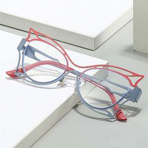 Nouvelles Lunettes Anti-Lumière Bleue pour Femmes 2025, Monture Métallique, Forme Papillon Creuse Colorée - Product Image 1