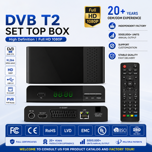 Décodeur DVB-T2 certifié CE, H.264, pour chaînes FTA, récepteur TV, <span class=keywords><strong>lecteur</strong></span> multimédia global vidéo complet, boîtier TV Internet DVB-T2, décodeur numérique. - Product Image 1