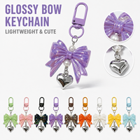 Porte-clés Nœud Iridescent Électroplaqué, Breloques Cœur Perle, Pendentif Sac en Acrylique, Dragonne de Téléphone – Cadeaux pour Filles Adorables, Étudiantes et Amies