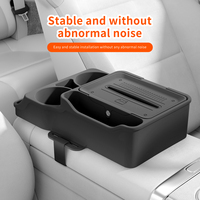 Boîte de rangement universelle pour accoudoir de voiture, lavable et facile à nettoyer, avec porte-gobelet, pas de outils requis pour l'installation