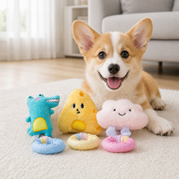 Juguete Masticable Circular de Peluche Duradero con Estampado de Animales de Dibujos Animados para Perros, Interactivo, para Limpiar los Dientes Molares y Aliviar el Aburrimiento, para Jugar Solo