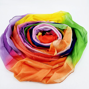 <b>Silk</b> <b>scarf</b> that blooms into a rainbow - <b>Long</b> rainbow <b>silk</b> <b>scarf</b> - Kingmagic stage magic prop - 45cm x 10m - Product Image 2