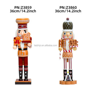 Détails de la peinture à la main 36cm de haut <span class=keywords><strong>Bonhomme</strong></span> en pain d'épice en bois <span class=keywords><strong>casse</strong></span>-<span class=keywords><strong>noisette</strong></span> pour Noël - Product Image 2