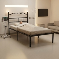Lit pliant en métal portable pour la maison, lit simple pour le bureau, lit de repos de midi, dernières conceptions de lits en métal avec éclairage intégré