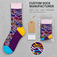 Chaussettes personnalisées OEM pour l'automne - Polyester/Nylon/Coton/Fibre de bambou/Laine, résistantes aux déchirures, respirantes, séchage rapide, imprimées