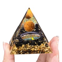Nouvelle Arrivée Pyramide d'Énergie Orgonite en Quartz Rose, Pyramide de Cristal en Pierre Brute de Cristaux Naturels pour la Décoration
