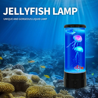 Lampe Méduse Électrique, Aquarium Méduse LED, Lampe de Bureau Relaxante, Lampe d'Ambiance à Couleurs Changeantes, Veilleuse