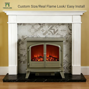 <span class=keywords><strong>Chimenea</strong></span> Clásica de Madera Blanca Thorwood con Estufa Eléctrica, Tamaño Personalizado para Decoración Moderna del Hogar, Fácil Instalación - Product Image 1