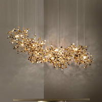 Lustre moderne en acier inoxydable AB, luminaire suspendu de luxe pour la décoration de la maison, lampes pour boutique, restaurant, magasin de vêtements, chambre à coucher