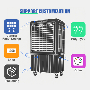 Refroidisseurs évaporatifs commerciaux 9000 m³/h, système de refroidissement par air, climatiseur de désert, évaporateur de climatisation, ventilateur de refroidissement - Product Image 2
