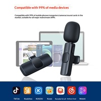 Microfono Lavalier Wireless K9 con Riduzione Intelligente del Rumore, Risposta in Frequenza 100Hz-20kHz per Streaming Mobile dal Vivo