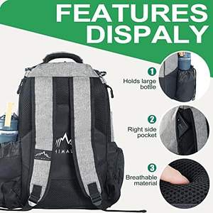 Muestra Gratuita, Nueva Mochila Personalizada para Disc Golf con Más de 20 Discos, Compartimento Principal Grande, Bolsa para Carro de Disc Golf con 2 Porta Botellas - Product Image 4