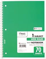 Cahier à spirale 8x10-1/2 pouces six couleurs 1 sujet carnet de notes agenda planificateur facile à déchirer Journal personnalisable