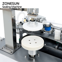 ZONESUN ZS-FH020 Scelleuse de bureau semi-automatique à servomoteur pour boîtes de conserve et bouteilles, avec application de ruban adhésif sur tout le contour