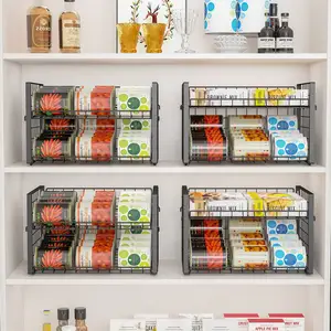 4-tier per bevande Pop Soda Rack supporto cestello di filo cassetto di Soda può organizzatore per armadio da cucina frigorifero