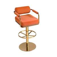 Tabouret de bar haut en acier inoxydable rotatif à 360 degrés, luxueux, nouvellement développé en 2023, pour comptoir de cuisine, café