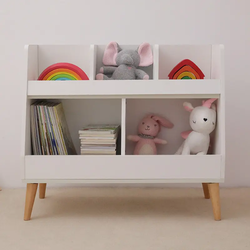 Kids Furniture Wholesale Storage Cabinet Wood Book Shelf Organizer toy Storage For Kids