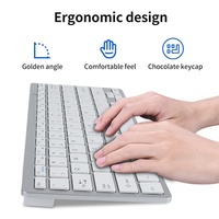 Penjualan Laris Keyboard Ergonomik Komputer Mini Nirkabel 2.4G Kunci Datar Desktop