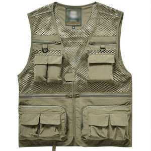OEM personnalisé multi-poches hommes utilitaire gilet hommes en gros extérieur maille pêche tir <span class=keywords><strong>photographe</strong></span> journaliste gilet - Product Image 1