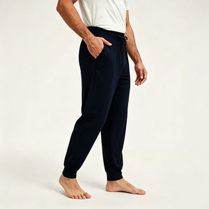 Pyjama en viscose de bambou tricoté pour homme, vêtements de nuit respirants, vêtements de nuit personnalisés en coton et soie tricotés, vêtements de détente doux - Product Image 4