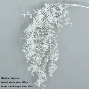 Flores artificiales blancas, salones de bodas, flores artificiales de techo, flores blancas decorativas, hojas blancas de boda - Product Image 3