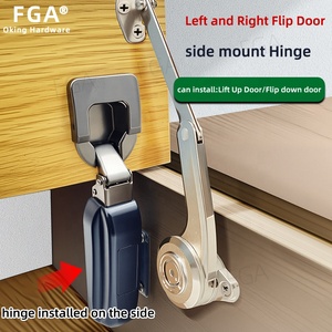 Stile moderno in acciaio coperchio del Cabinet soggiorno Flip-Up Free Stop supporto cerniera con soggiorno morbido <span class=keywords><strong>per</strong></span> cucina soggiorno mobili Hardware - Product Image 3