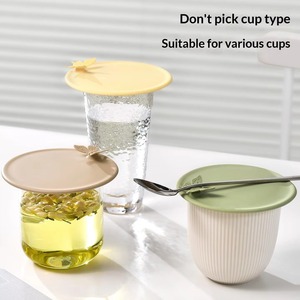 Tapa de silicona de grado alimenticio de 100 mm para taza de café, diseño de mariposa, resistente a salpicaduras, sin BPA, reutilizable, tapa de repuesto para tazas de 10 oz - Product Image 3
