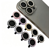 Protection d'objectif d'appareil photo en métal en forme d'engrenage, verre trempé 9H pour iPhone 11-18 Pro Max, antichoc et anti-traces de doigts