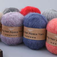 Hilo de Alpaca de Pelo Largo en Oferta, 450m/50gr, Mezcla de Lana Merino/Acrílico/Nailon, Suave y Cálido, para Tejer a Mano Suéteres y Gorros para Mujer