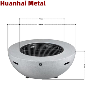 42.5 inch 108cm lớn kim loại firepit ngoài trời lửa Bát SS304 BBQ nướng đa chức năng không khói bàn tròn vườn lửa hố - Product Image 2