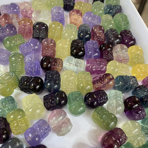 بيع بالجملة كبائن حجر كريم على شكل فلوريت طبيعي Xiu وقطع الأعمال اليدوية نقش سلسلة مفاتيح ذاتية الصنع - Product Image 2