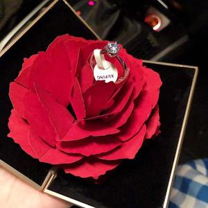 Caja de Anillo de Boda Elegante al por Mayor, Estilo Nuevo, con Flores de Papel en el Interior, Caja de Joyería para Rosario - Product Image 1